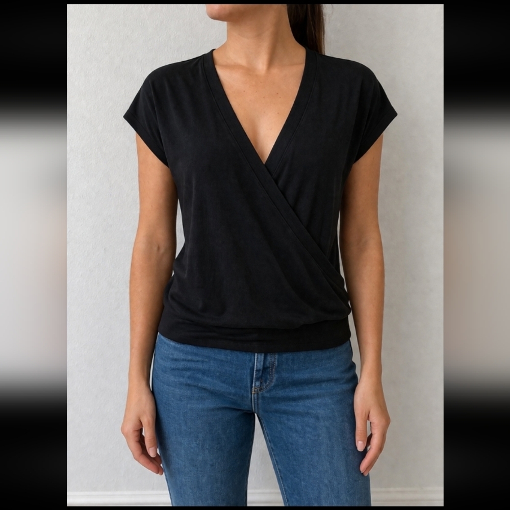 IDEOLOGY Small Mock Wrap Sweater Shirt